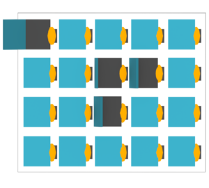 開いているコインロッカーのイラスト