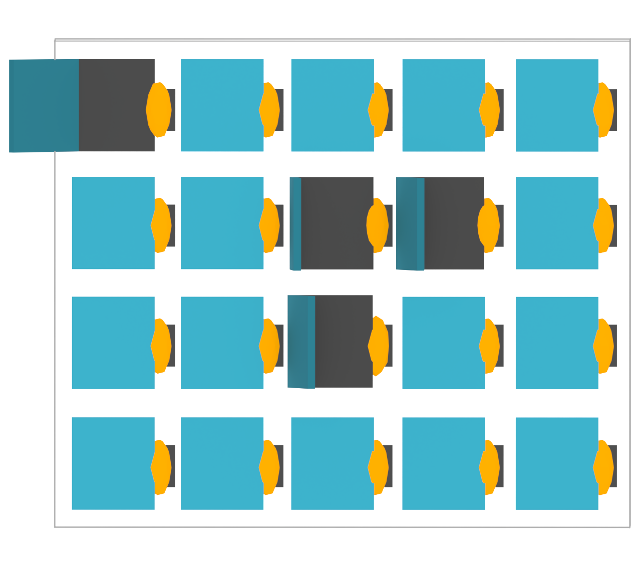 開いているコインロッカーのイラスト