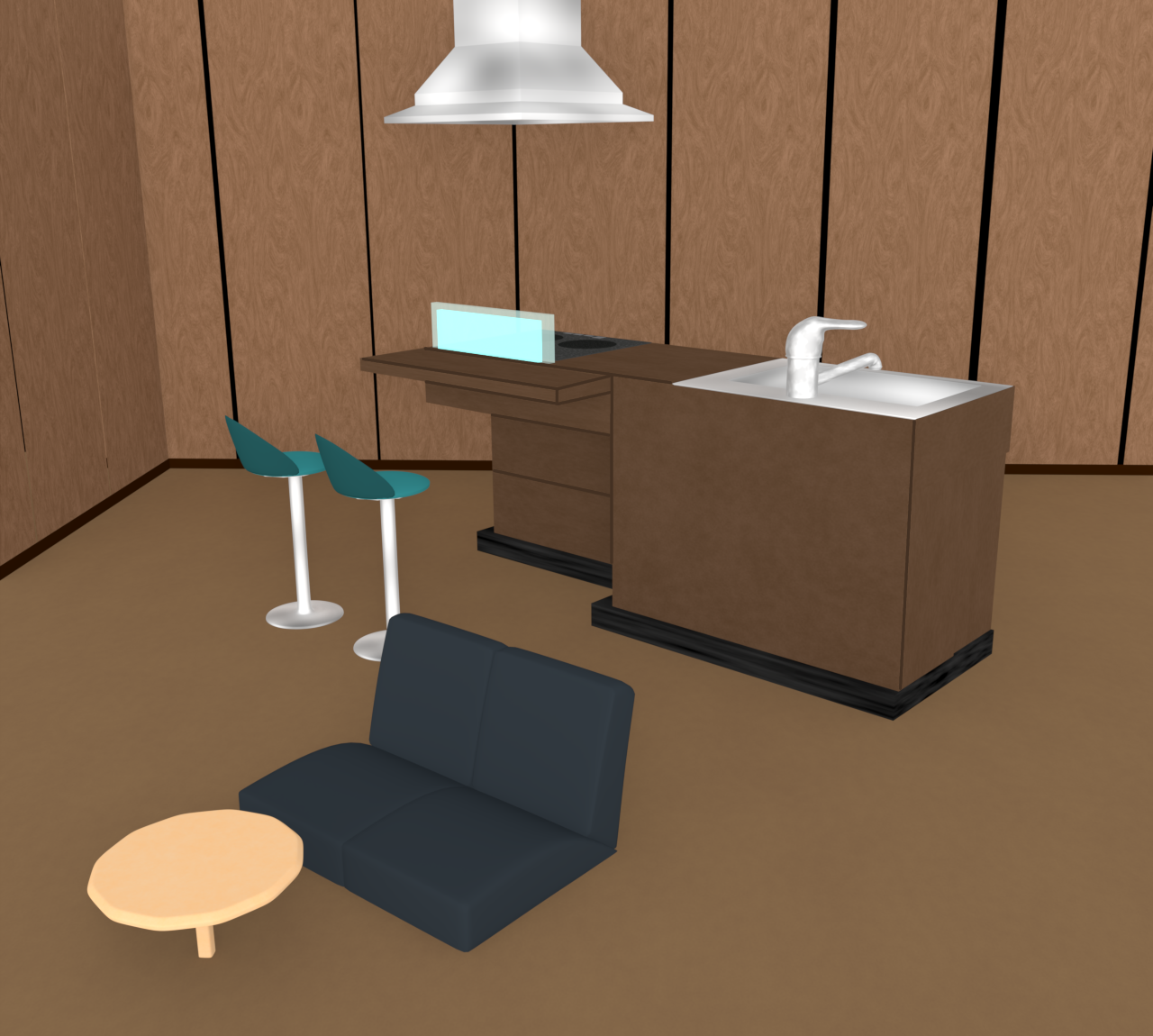 オープンキッチンのイラスト 9 オープンキッチンのイラスト