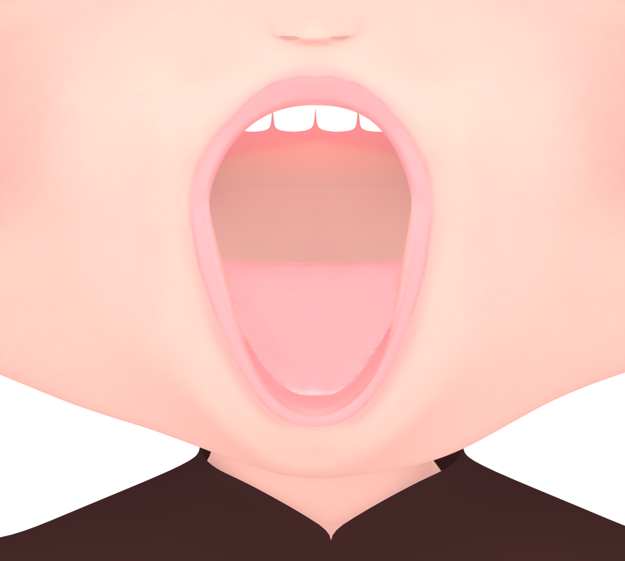 口を大きく開けるイラスト