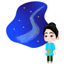 織姫を想う彦星のイラスト