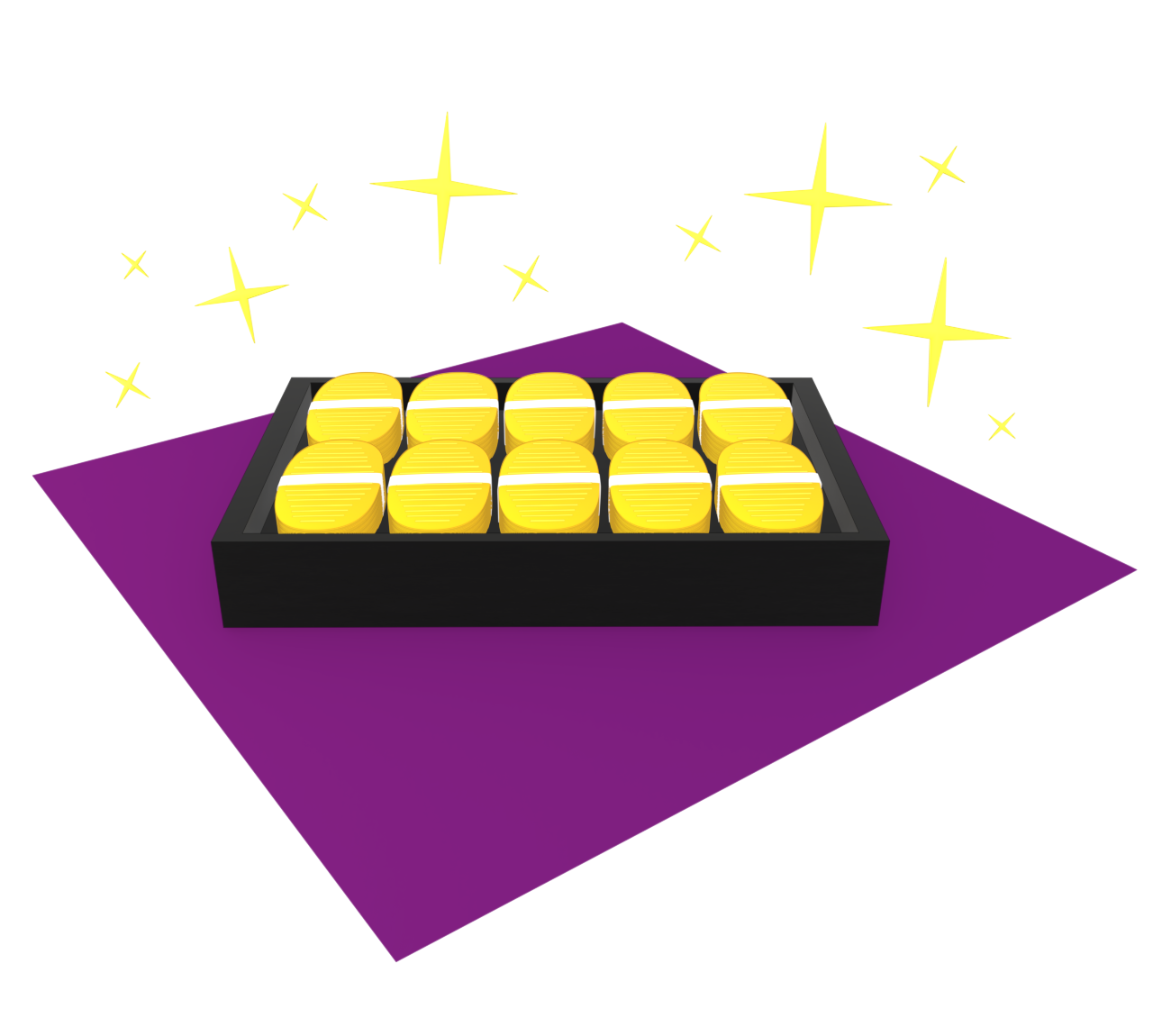 小判が入った箱のイラスト