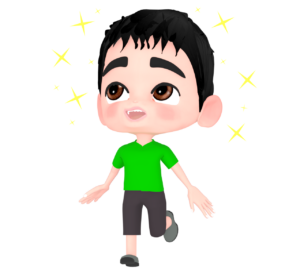 大喜びをする男の子のイラスト