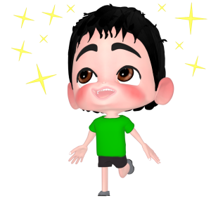 大喜びする男の子のイラスト