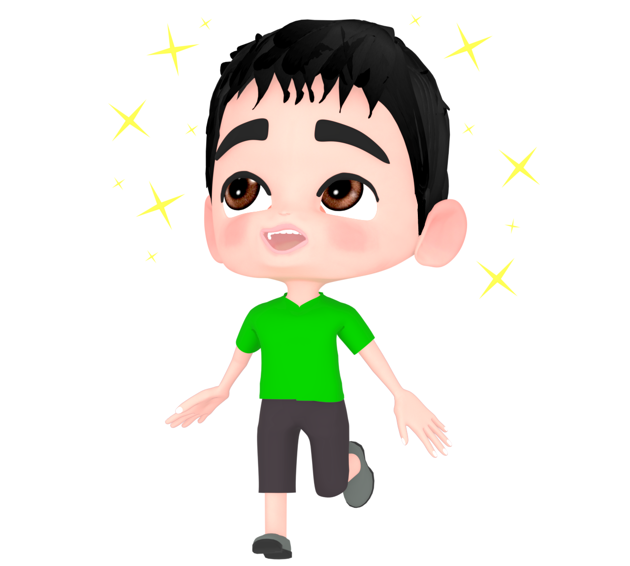 大喜びをする男の子のイラスト