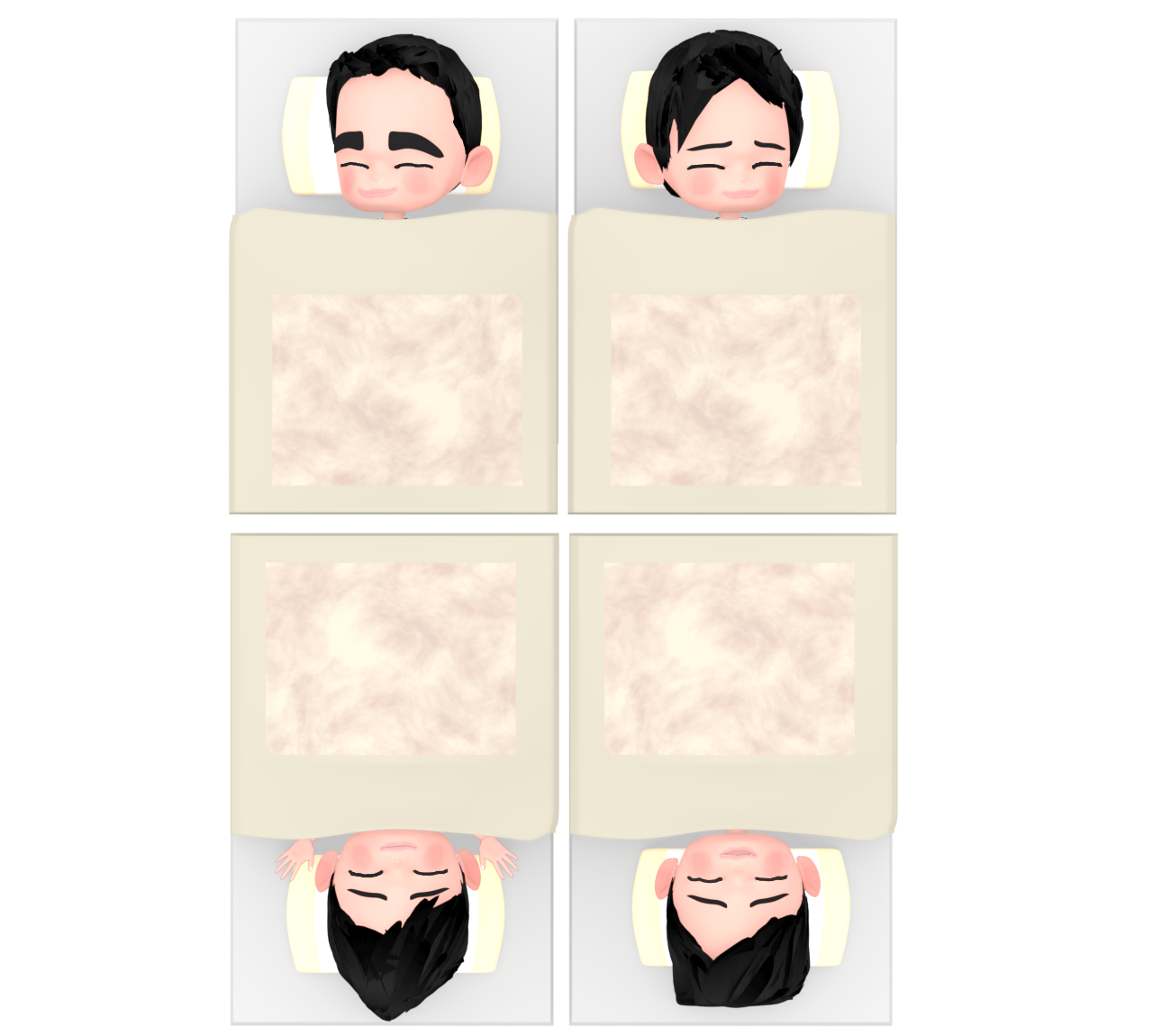 宿泊学習で寝る男子学生のイラスト（合宿）