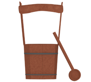 手桶と柄杓のイラスト