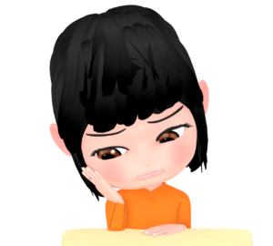辛そうに座っている女性のイラスト