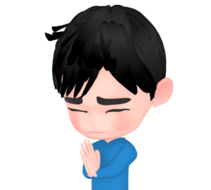 目を閉じて合掌をするイラスト