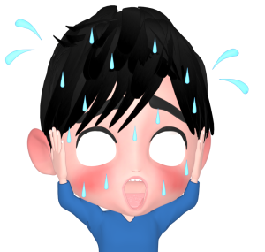 パニックで汗が止まらない男性のイラスト