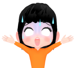 パニックになる白目の女性のイラスト