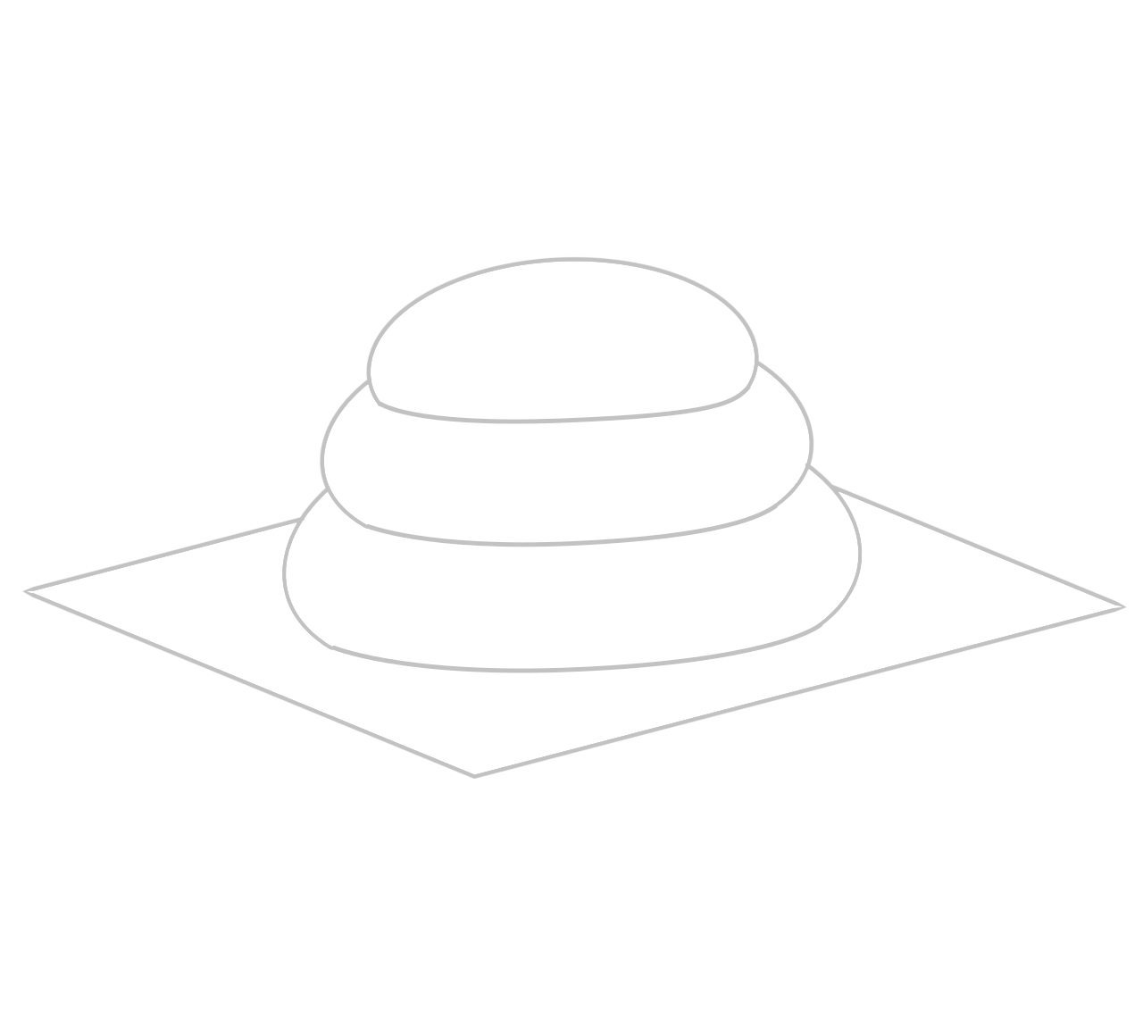 敷く紙とお餅のイラスト