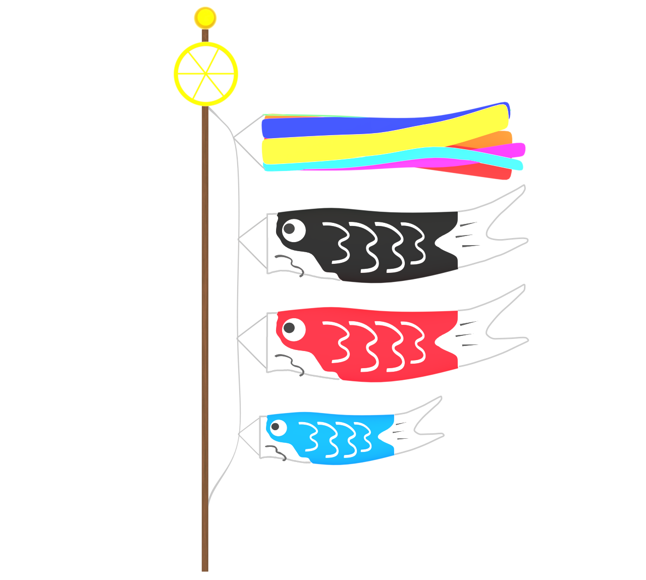 親子のかわいい鯉のぼりのイラスト