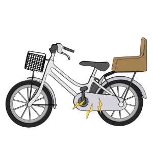 親子が乗る電動アシスト付き自転車のイラスト