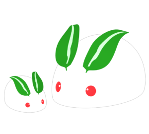 親子の雪うさぎのイラスト