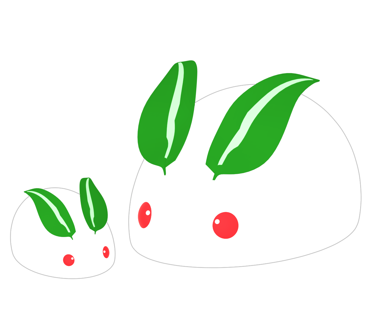 親子の雪うさぎのイラスト