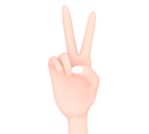 ピースサインをする人の手のイラスト