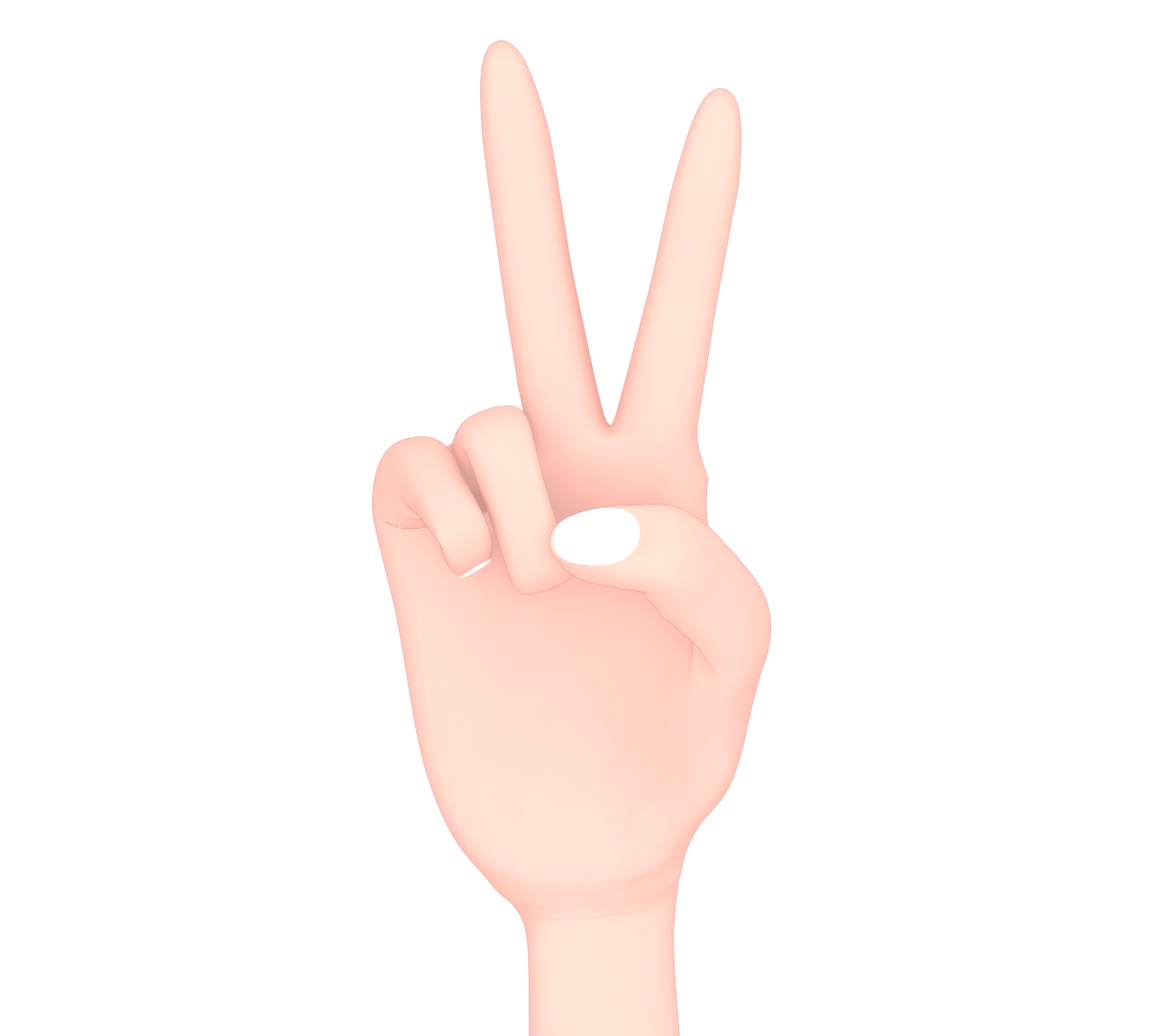 ピースサインをする人の手のイラスト