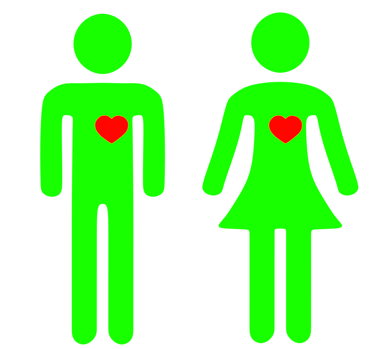 人のハートのマーク（男女）