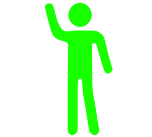 手を挙げる人のマーク