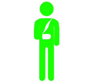 骨折をした人のマーク