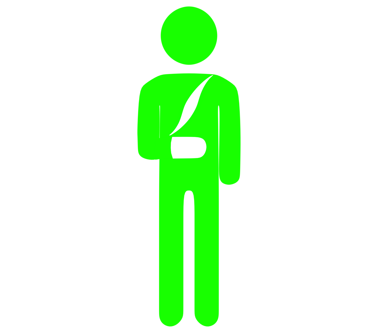 骨折をした人のマーク