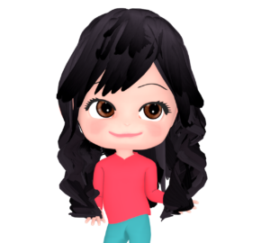 パーマをかけたかわいい女性のイラスト