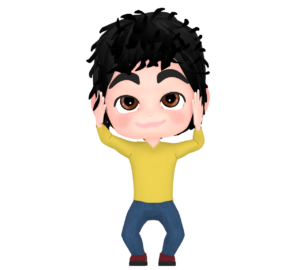 パーマをかけた男性のイラスト