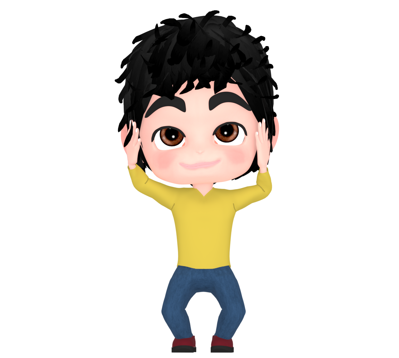 パーマをかけた男性のイラスト