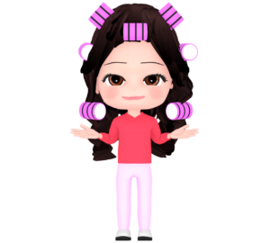 パーマロッド カーラーをつける女性のイラスト