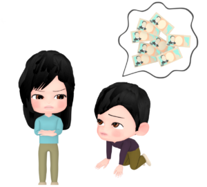 お金を借りる人のイラスト