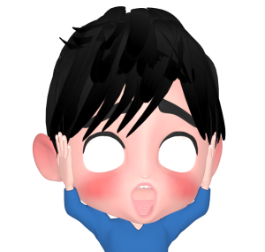 白目でパニックになる男性のイラスト