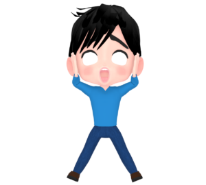 白目でショックを受ける男性のイラスト