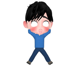 白目でショックを受ける男性のイラスト