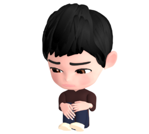 体育座りで落ち込む男性のイラスト
