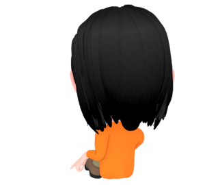 体育座りで凹む女性のイラスト