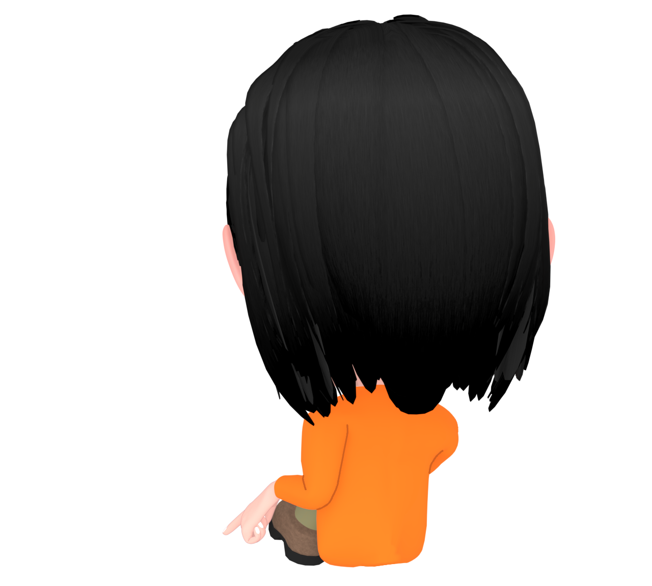 体育座りで凹む女性のイラスト