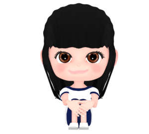 体育座りをする女子生徒のイラスト