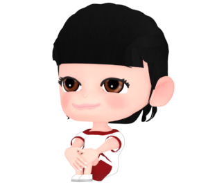 体育座りをする女の子のイラスト