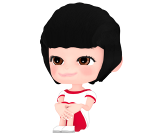 膝を抱えて体育座りをする女子生徒のイラスト