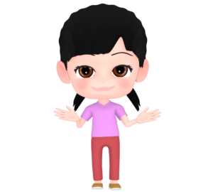おさげ髪の女の子のイラスト