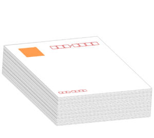 山積みの年賀はがきのイラスト