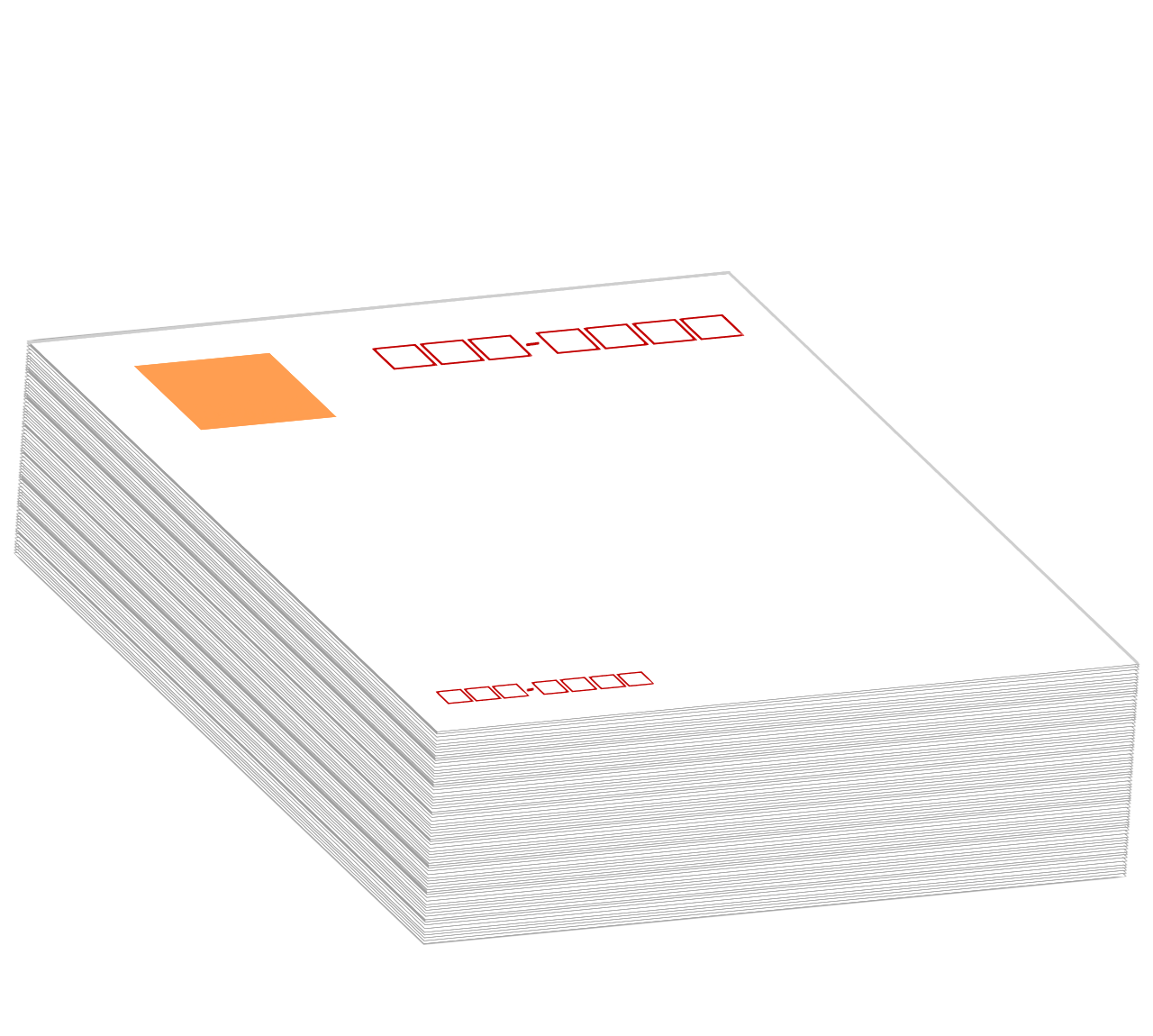 山積みの年賀はがきのイラスト