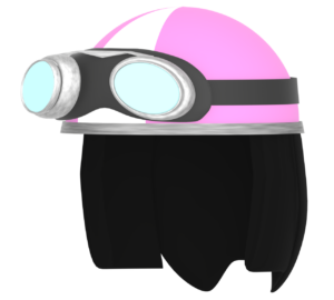 ピンク色の可愛いヘルメットのイラスト