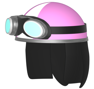 ピンク色の可愛いヘルメットのイラスト