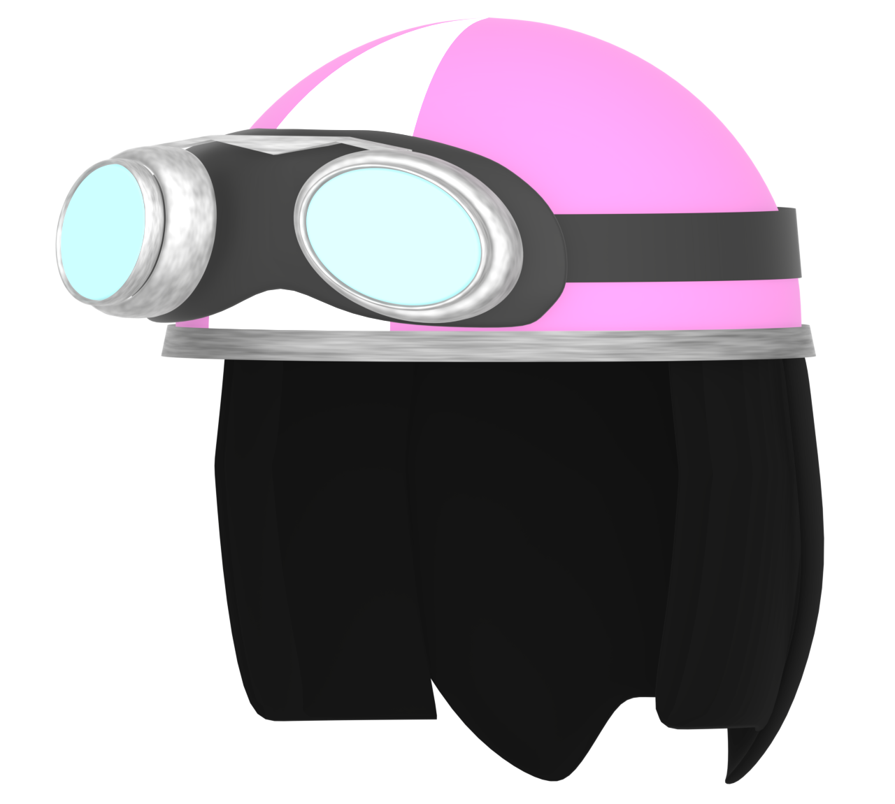 ピンク色の可愛いヘルメットのイラスト
