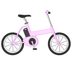 ピンク色の電気自転車のイラスト