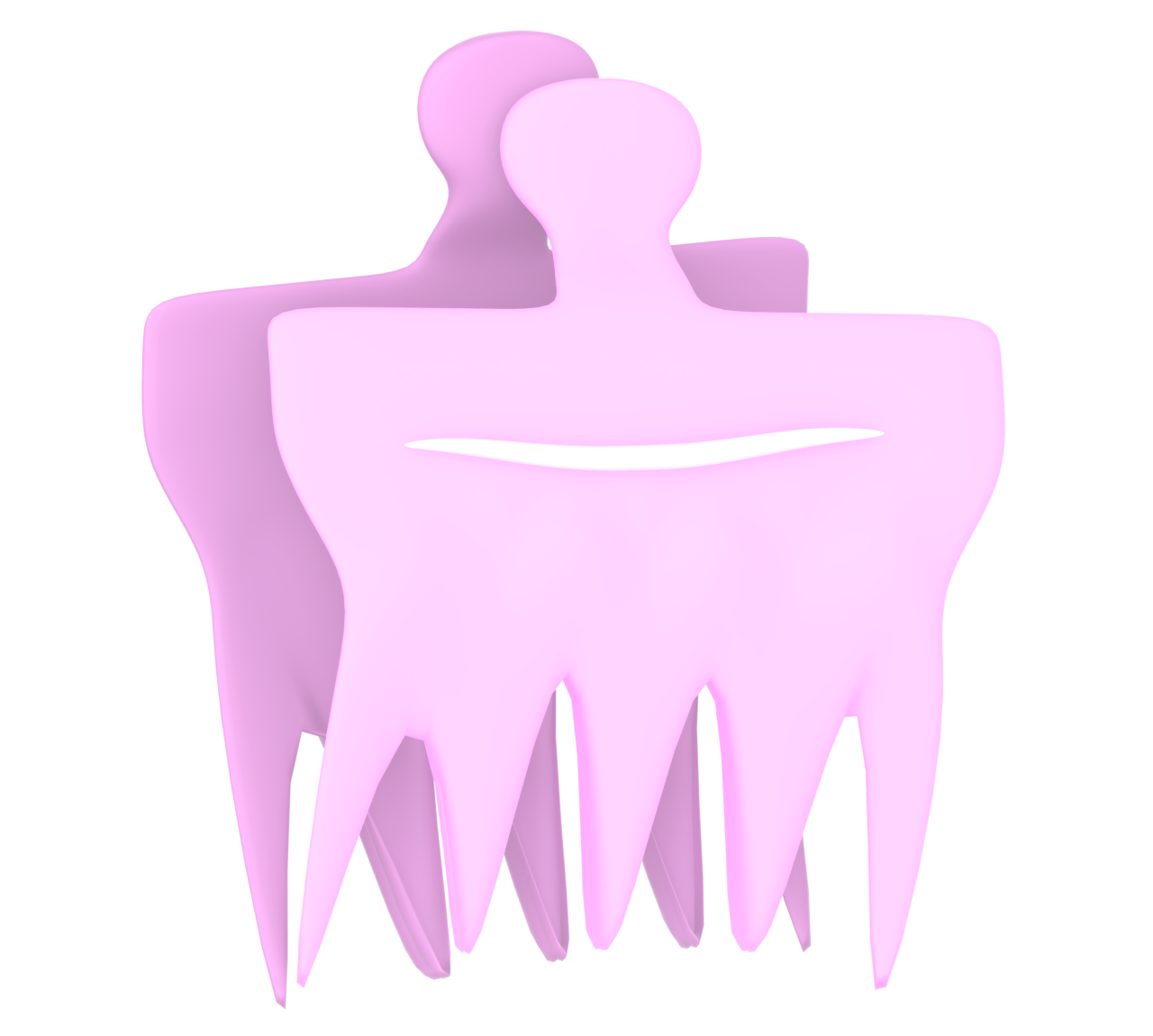 ピンク色の髪留めのイラスト