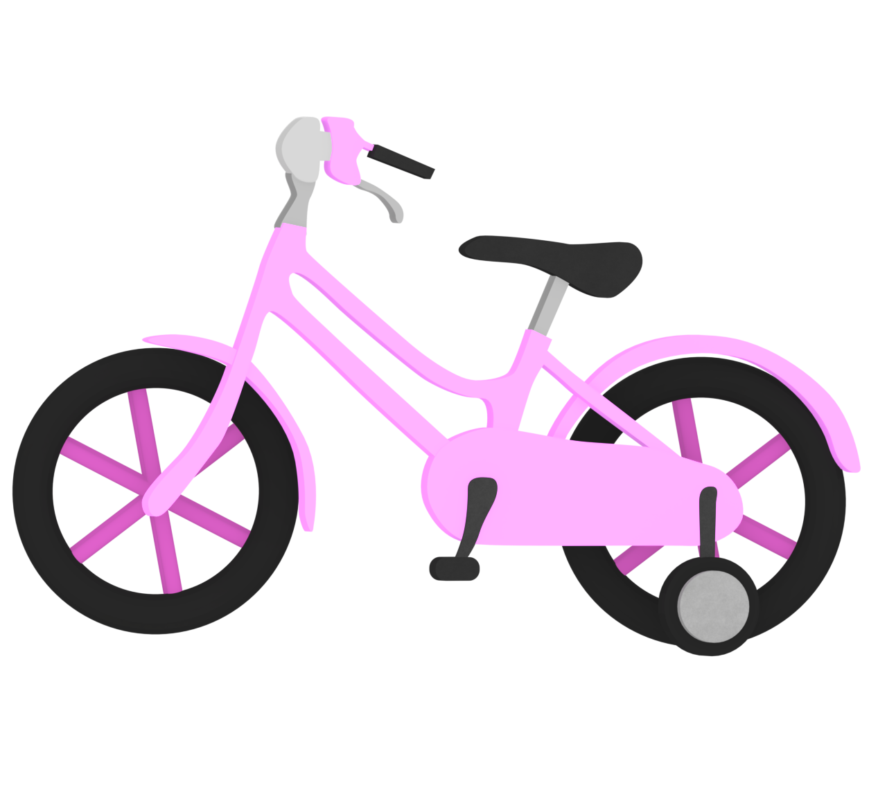 かわいい補助輪付き子供用自転車のイラスト