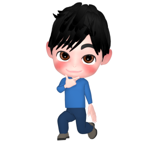 ピストルポーズでカッコつける男性のイラスト